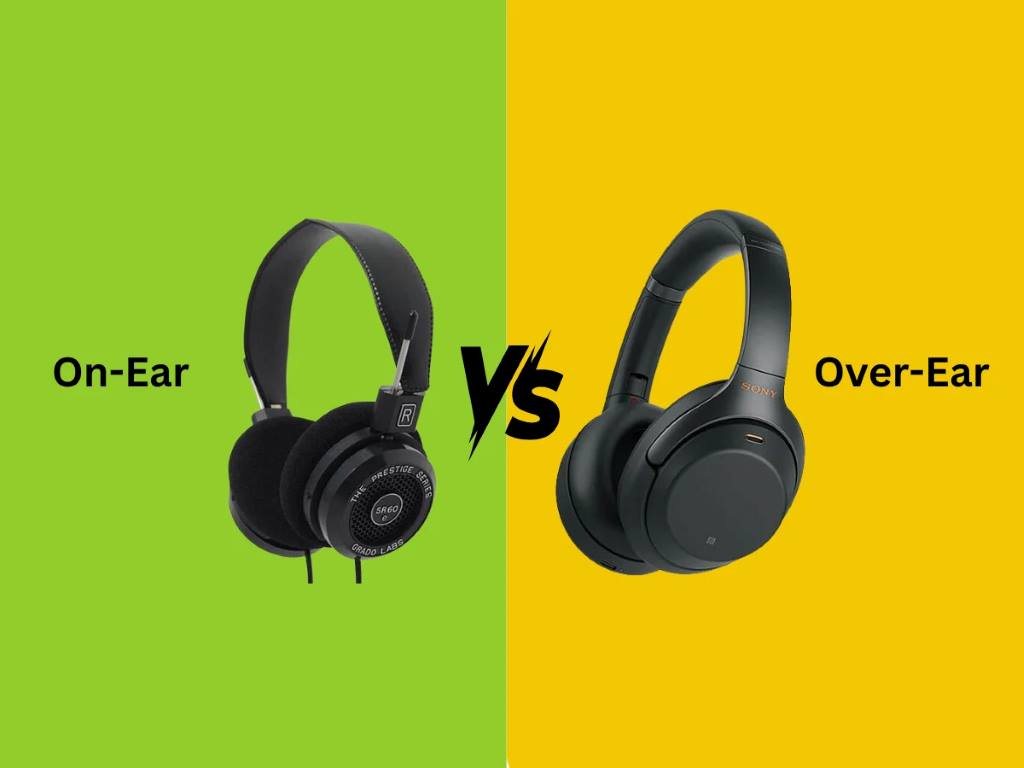 Person wearing over-ear headphones with eyeglasses comfortably.