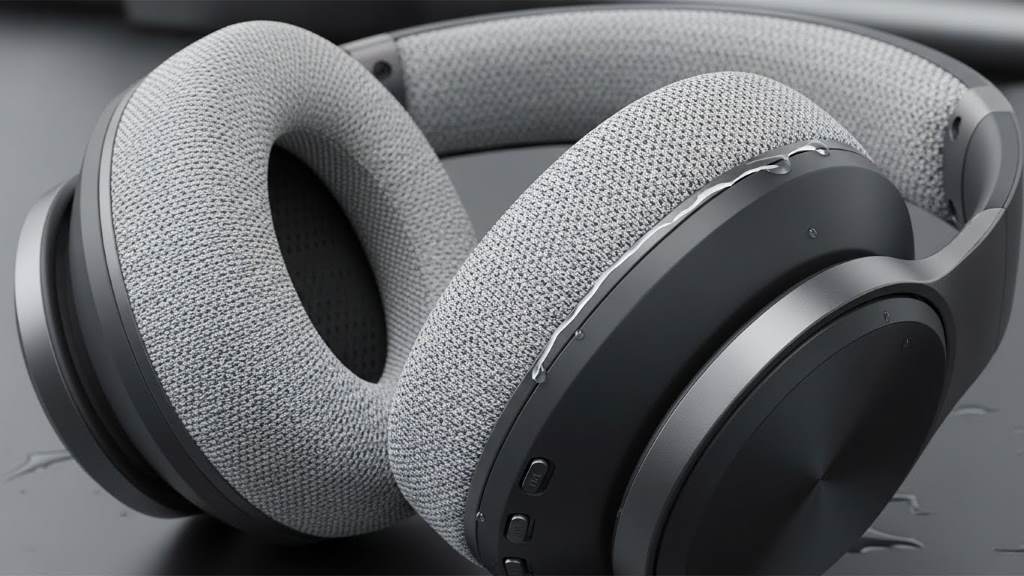 sweat-resistant over-ear headphones with breathable padding