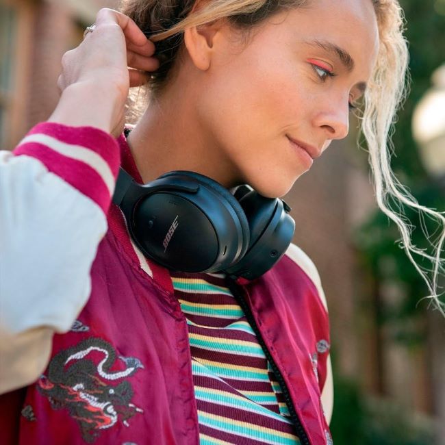 Bose QuietComfort 45 renewed triple black headphones with ANC and comfortable over-ear design