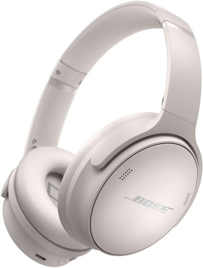Bose QuietComfort 45 renewed headphones white smoke with noise cancelling and wireless Bluetooth connectivity