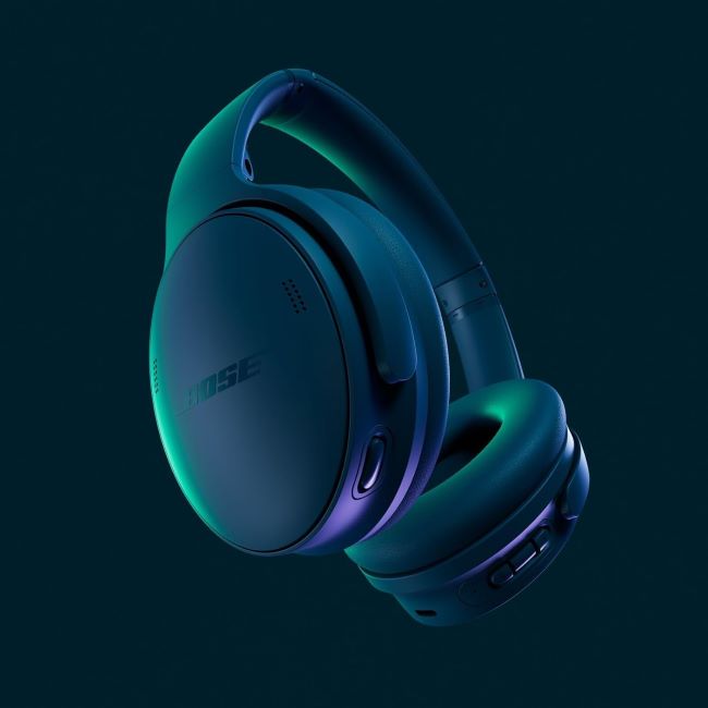 Bose QuietComfort headphones twilight blue limited edition with ANC and 24-hour battery life for travel and work