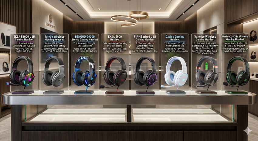 Affordable noise canceling gaming headset in Texas (TX) with clear microphone and immersive surround sound for gamers