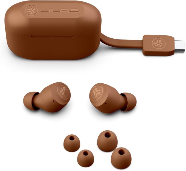 JLab Go Air Pop+ true wireless earbuds with charging case, USB-C, EQ3 sound, and long battery life for everyday listening