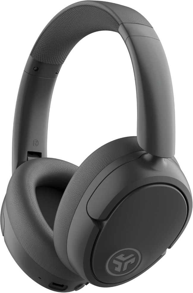JLab JBuds Lux ANC graphite over-ear headphones featuring wireless Bluetooth audio and noise cancelling technology