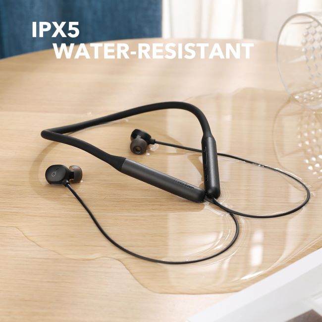 Soundcore Anker U2i neckband wireless headphones with BassUp sound, long battery life, and lightweight secure fit