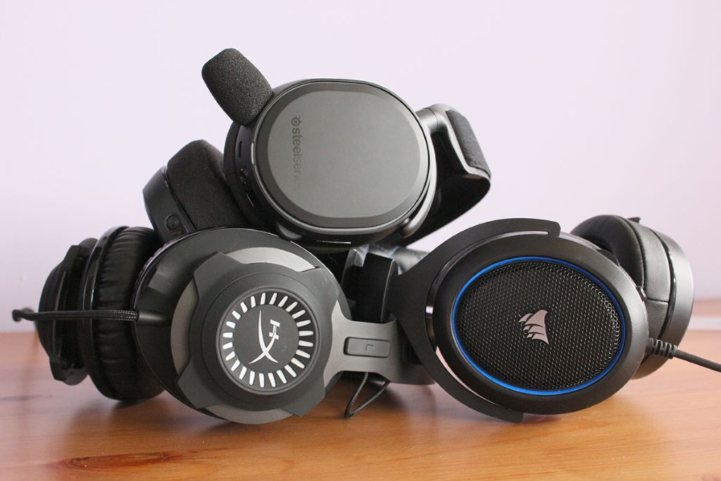 Gaming headset with surround sound and cushioned ear cups for immersive audio experience