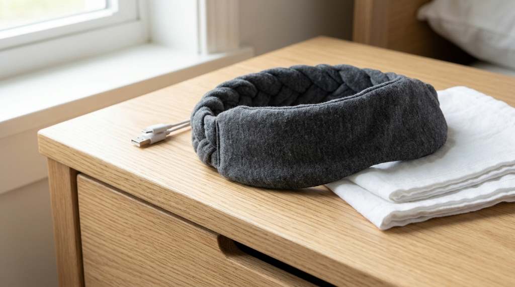Soft brush cleaning dust off fabric sleep headphones