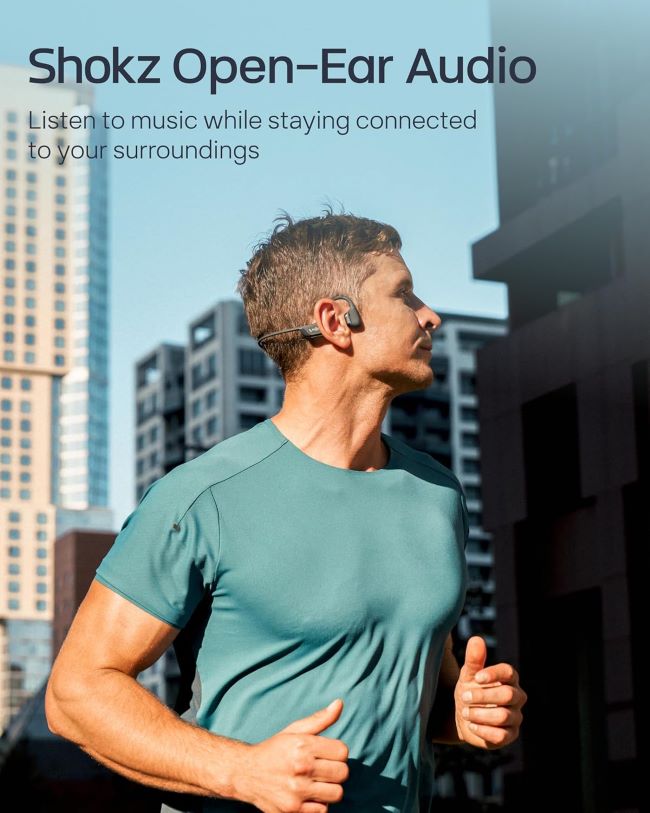 SHOKZ OpenRun Pro 2 wireless headphones for running, cycling, and outdoor workouts