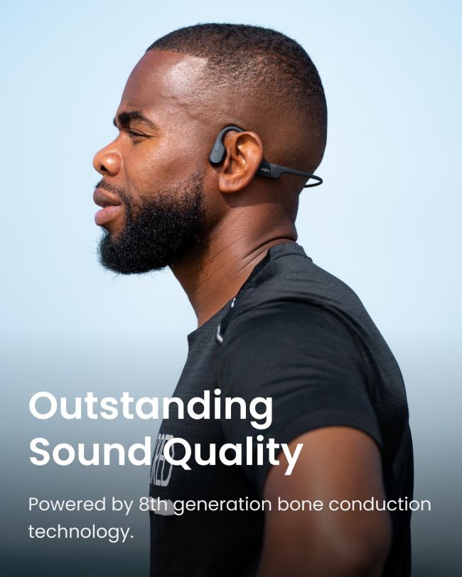 SHOKZ OpenRun open-ear wireless headphones for workouts and cycling