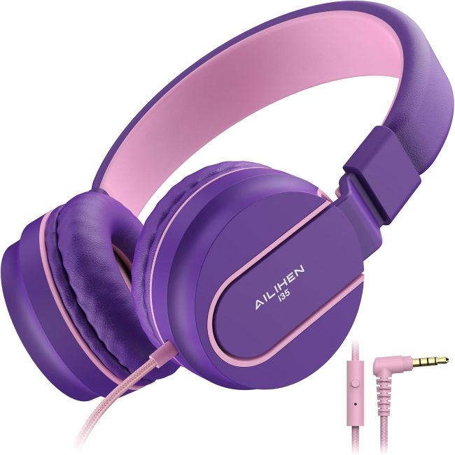 AILIHEN kids headphones with foldable lightweight design