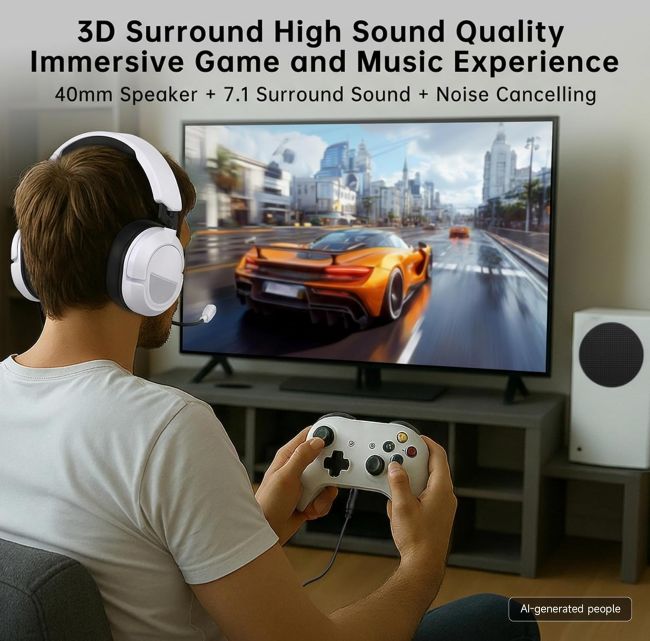 AOC wired gaming headphones with padded earcups for comfortable gameplay