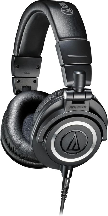 Audio-Technica ATH-M50X professional studio headphones with over-ear design