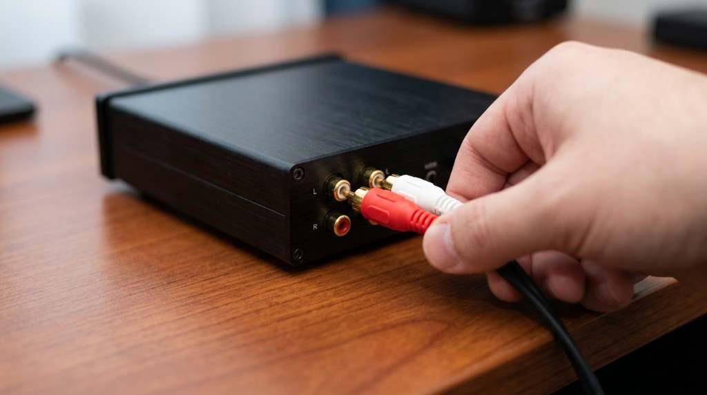Connecting a headphone amplifier to an audio source