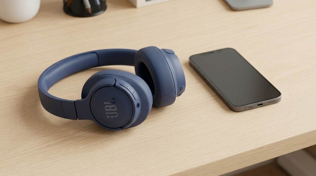JBL Tune 720BT headphones in Bluetooth pairing mode
