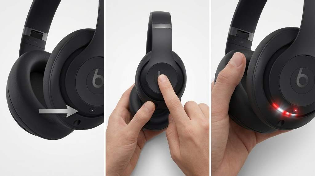LED indicator flashing during Beats Studio Pro reset