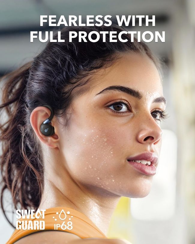 Soundcore Sport X20 sports earbuds designed for workouts and gym sessions