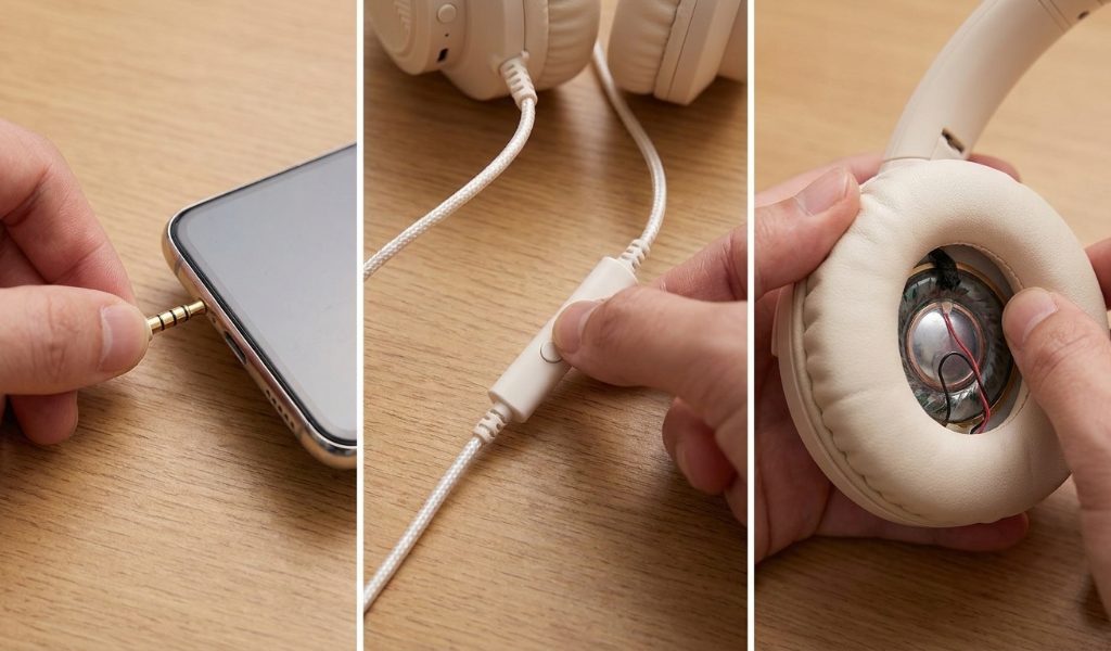 Person adjusting audio balance settings on a smartphone screen